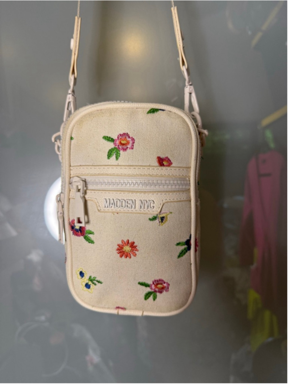 Madden NYC Floral Embroidered Crossbody Bag One Size Beige Multicolor - Picture 2 of 6